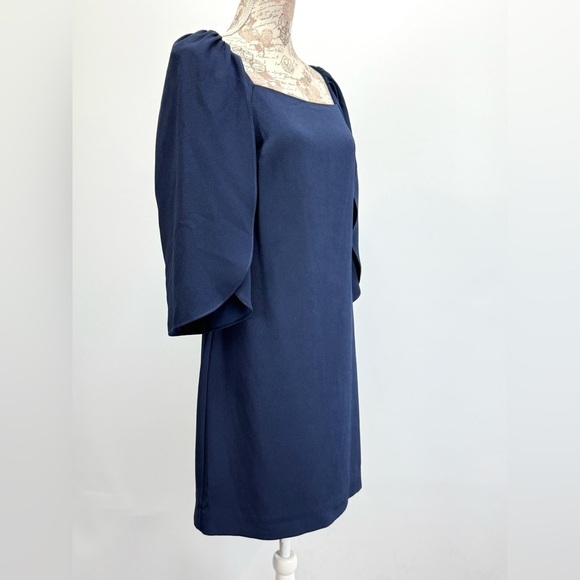 TRINA TURK Blue long flutter sleeve cocktail shift dress size S - Picture 9 of 15